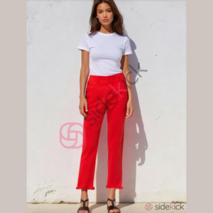 Lilly Pulitzer Bright Red Cropped Ankle Jeans